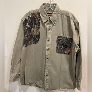 REMINGTON Cotton Khaki Shirt With Camo  Details